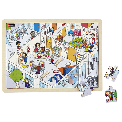 Puzzle bois juxtaposable – L’école