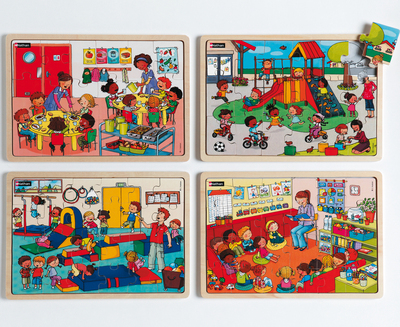 Puzzles bois Ensemble à l’école