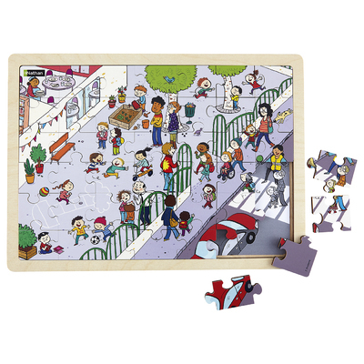 Puzzle juxtaposable – Cour école