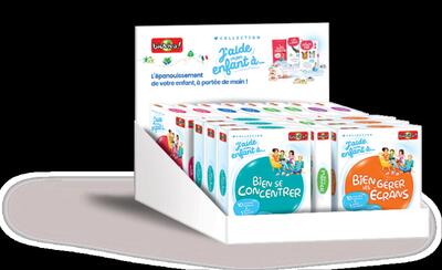 PRESENTOIR ” J’ AIDE MON ENFANT A …..” (15 JEUX)