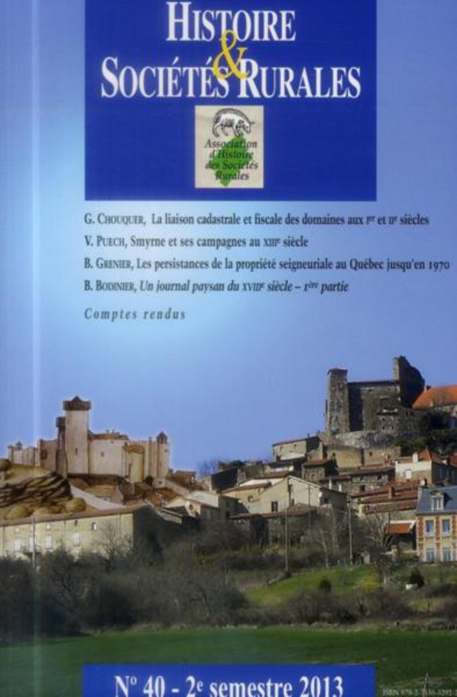 Histoire Et Societes Rurales, N 40 /2013