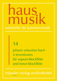 HAUSMUSIK - FOUR INVENTIONS - 14. SOPRANO- AND TENOR RECORDER. PARTITION D'EXECUTION.