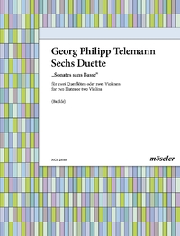 SIX SONATAS - "SONATES SANS BASSE, 1727". OP. 2. TWV 40:101-106. 2 FLUTES (VIOLINS). PARTITION D'EXE