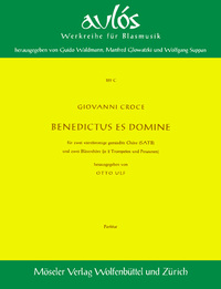 AULOS - BENEDICTUS ES DOMINE - 129. MIXED CHOIR (SATB/SATB); WIND INSTRUMENTS AD LIBITUM. PARTITION.