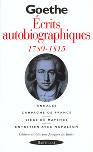 ECRITS AUTOBIOGRAPHIQUES 1789 1815