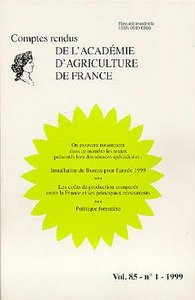 INSTALLATION DU BUREAU POUR L'ANNEE 1999 LES COUTS DE PRODUCTION COMPARES ENTRE LA FRANCE ET SES PRI