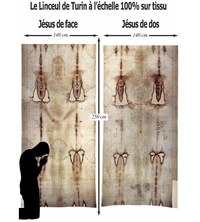 REPRODUCTION DU LINCEUL DE TURIN FACE ET DOS A L'ECHELLE 100% - F131
