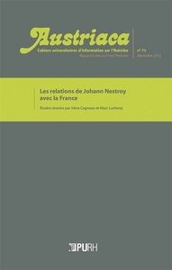 AUSTRIACA, N  75/2013. LES RELATIONS DE JOHANN NESTROY AVEC LA FRANCE