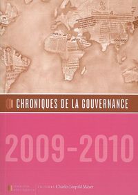 CHRONIQUES DE LA GOUVERNANCE 2009 - INSTITUT DE RECHERCHE ET DEBAT SUR LA...