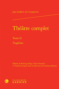 THEATRE COMPLET - TOME II - TRAGEDIES