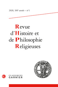 Revue d'Histoire et de Philosophie religieuses
