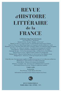 Revue d'Histoire littéraire de la France