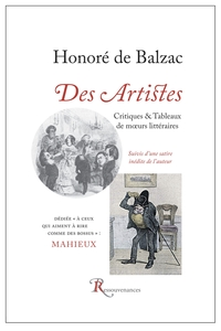 Des Artistes. Critiques et Tableaux de moeurs littéraires