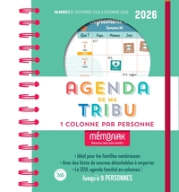 Agenda de ma tribu Mémoniak 2026 - une colonne par personne