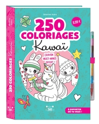 250 coloriages kawaï - crayon multi-mines offert