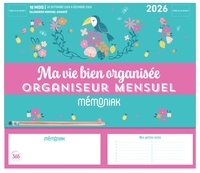 Mini-organiseur Mémoniak Ma vie bien organisée, calendrier mensuel sept. 2025- déc. 2026