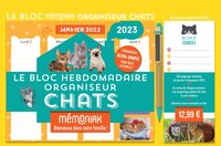 Le Bloc hebdomadaire Mémoniak organiseur Chats 2023 : super pratique de janvier à décembre 2023