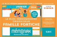 LE BLOC HEBDOMADAIRE MEMONIAK ORGANISEUR FAMILLE FORTICHE 2024, DE JANV. A DEC. 2024