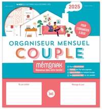 Organiseur Mémoniak spécial Couple, calendrier mensuel (sept. 2024- déc. 2025)
