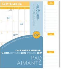 PAD AIMANTE MENSUEL SEPT. 2026-DEC. 2027 16 MOIS