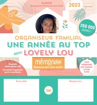 Organiseur Mémoniak Une année au top avec Lovely Lou, calendrier mensuel (sept. 2022- déc. 2023)