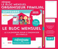 Le Bloc mensuel organiseur familial Mémoniak, calendrier (sept. 2024 - déc. 2025)