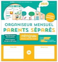 Organiseur Mémoniak Parents séparés, calendrier mensuel (sept. 2024- déc. 2025)