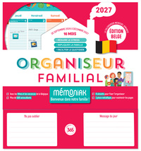 Organiseur familial Mémoniak spécial Belgique 2027 - 16 mois, septembre 2026-décembre 2027