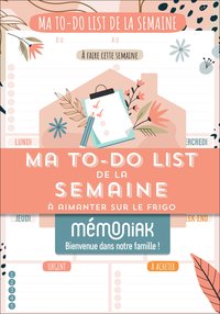 Ma to-do list de la semaine Mémoniak - bloc aimanté de 52 listes à compléter