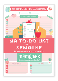 Bloc de 52 listes aimantés - Ma to-do list de la semaine Mémoniak