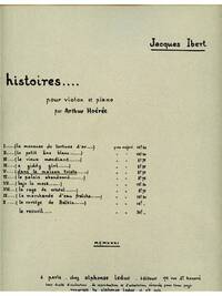 JACQUES IBERT: DANS LA MAISON TRISTE (VIOLIN & PIANO)