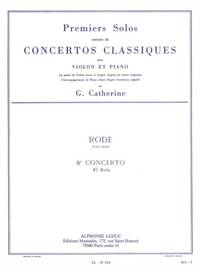 RODE PREMIERS SOLOS CONCERTOS CLASSIQUES NO 8 VIOLIN & PIANO BOOK