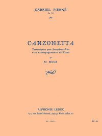 GABRIEL PIERNE: CANZONETTE, OP.19 (ALTO SAXOPHONE/PIANO)