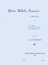 HENRIETTE PUIG-ROGET: QUATRE BALLADES FRANCAISES FOR VOICE AND PIANO