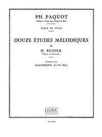 HENRI BUSSER: 12 ETUDES MELODIQUES (SAXOPHONE SOLO)