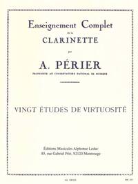 AUGUSTE PERIER - VINGT ETUDES DE VIRTUOSITE POUR CLARINETTE