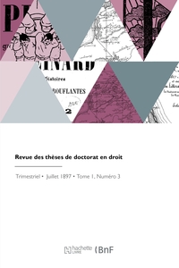 Revue des thèses de doctorat en droit