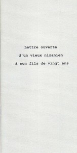 Lettre Ouverte D'Un Vieux Nizanien A Son Fils De Vingt Ans