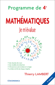 Mathématiques - Je m'évalue - Programme de 4e - 3e édition