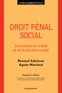 DROIT PENAL SOCIAL, 7E ED. - DROIT PENAL DU TRAVAIL ET DE LA SECURITE SOCIALE