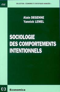 SOCIOLOGIE DES COMPORTEMENTS INTENTIONNELS