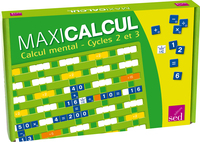 Maxicalcul : Cycles 2 et 3 : 1 plateau, 4 présentoirs, 90 jetons, sablier et une calculatrice