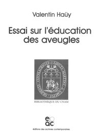 Essai sur l'éducation des aveugles