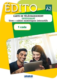 Edito niv.A2 - Carte de téléchargement enseignant - Livre et Cahier numériques interactifs -1  code