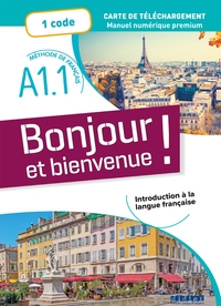 Bonjour et bienvenue ! - En Français  A1.1 - Livre numérique interactif - Carte de Téléchargement