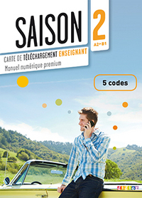 SAISON 2 NIV.A2+ - LIVRE NUMERIQUE INTERACTIF - CARTE DE TELECHARGEMENT ENSEIGNANT - 5 CODES