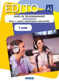 EDITO NIV.A1 - CARTE DE TELECHARGEMENT ENSEIGNANT - LIVRE ET CAHIER NUMERIQUES INTERACTIFS - 1 CODE