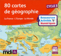 80 cartes de géographie cycle 3 - Clé USB