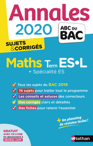 Annales BAC 2020 Maths Term ES-L - Spécialité ES - Sujets & corrigés