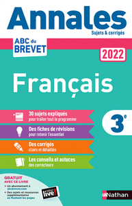ANNALES BREVET 2022 - FRANCAIS - CORRIGE